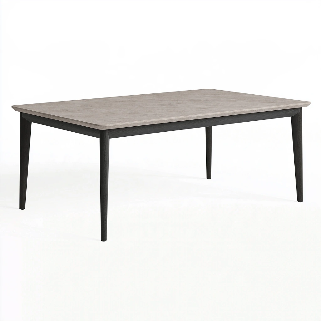 Esstisch 160 x 90 x 75 cm in Grau und Schwarz mit Holzoptik