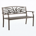 Gartenbank 120 x 60 x 90 cm aus Metall in Bronze mit Blattdekor