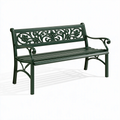 Gartenbank 150 cm aus Metall Dunkelgrün für Außenbereich im klassischen Stil