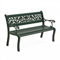 Gartenbank 122 x 61 x 86 cm Stahl dunkelgrün floral klassisch