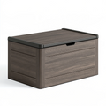 Aufbewahrungsbox 120 x 60 x 65 cm Kunststoff Braun Schwarz für Garten mit Klappdeckel