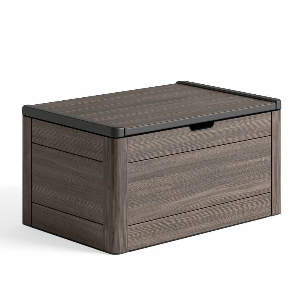 Aufbewahrungsbox 120 x 60 x 65 cm Kunststoff Braun Schwarz für Garten mit Klappdeckel