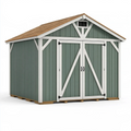 Gartenhaus 240 x 180 x 220 cm aus Holz in Grün Weiß mit Doppeltür Landhausstil