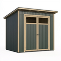 Gartenhaus 200 x 150 x 200 cm aus Metall in Dunkelgrün mit Doppeltür modernes Gerätehaus