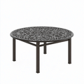 Gartentisch Rund 120 cm Metall Schwarz mit Ornamentmuster für Terrasse und Garten