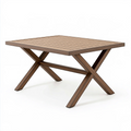 Gartentisch 180 x 90 x 75 cm Holz Braun - rechteckiger Esstisch mit Kreuzgestell