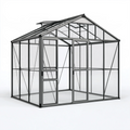 Gewächshaus 190 x 190 x 195 cm Aluminium transparent mit Schiebetür und Dachfenster