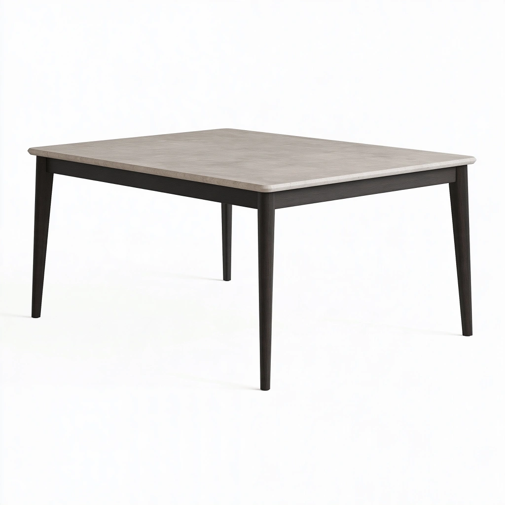 Esstisch 140 x 80 cm aus Holzwerkstoff in Grau und Schwarz - rechteckig skandinavisch